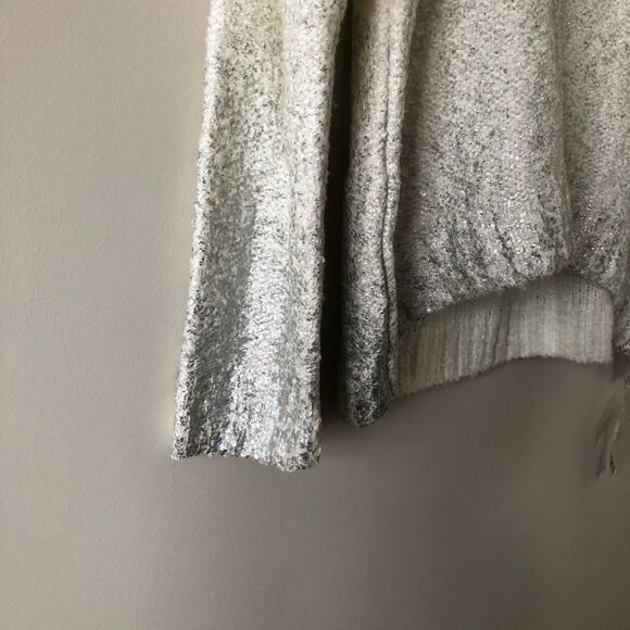 Nwt-Bar Iii Cream & Silver Ombré Sweater - Picture 3 of 5